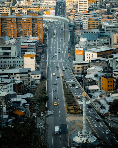 白天城市建筑鸟瞰图